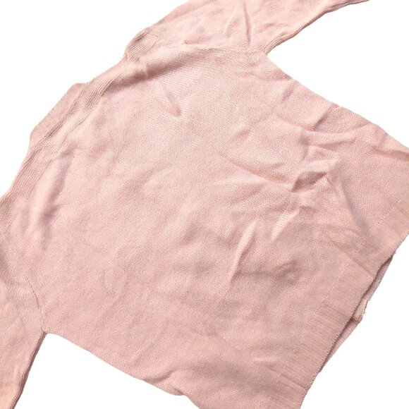 Vintage 1940s-1950s Light Pink Long Sleeve Knit Cardigan Sweater - Picture 9 of 12
